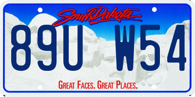 SD license plate 89UW54
