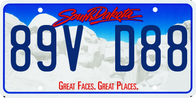 SD license plate 89VD88