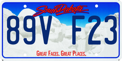 SD license plate 89VF23