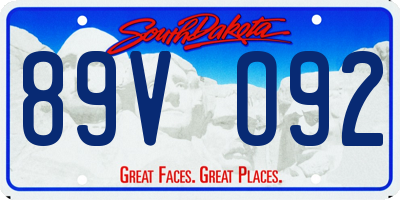 SD license plate 89VO92