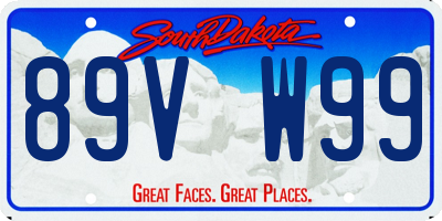 SD license plate 89VW99