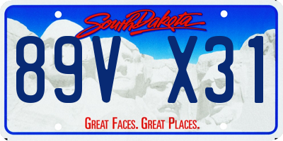 SD license plate 89VX31