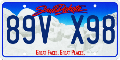 SD license plate 89VX98