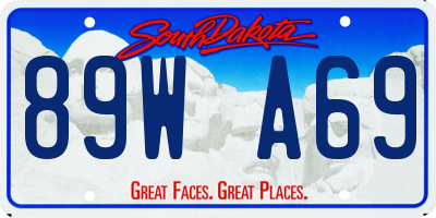 SD license plate 89WA69
