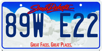 SD license plate 89WE22