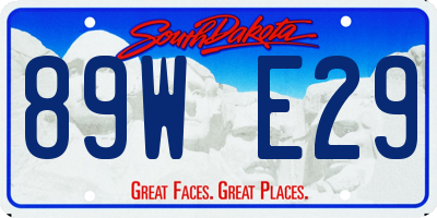 SD license plate 89WE29
