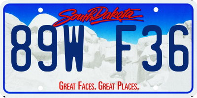 SD license plate 89WF36