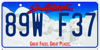 SD license plate 89WF37