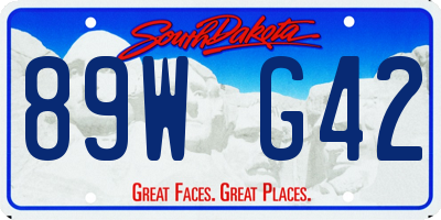 SD license plate 89WG42