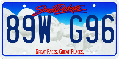 SD license plate 89WG96
