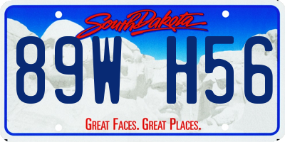 SD license plate 89WH56
