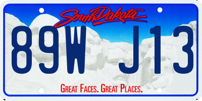 SD license plate 89WJ13