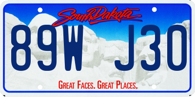 SD license plate 89WJ30