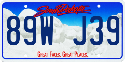 SD license plate 89WJ39
