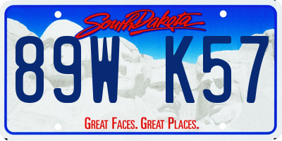 SD license plate 89WK57