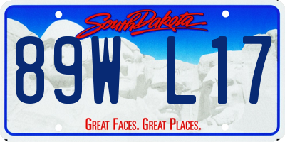 SD license plate 89WL17