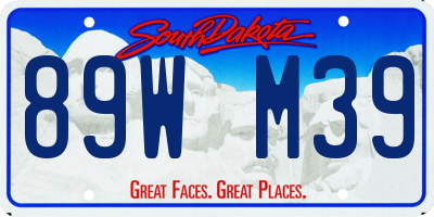 SD license plate 89WM39