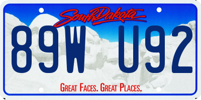 SD license plate 89WU92