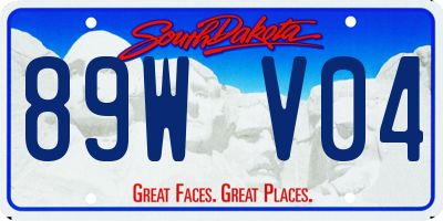 SD license plate 89WV04