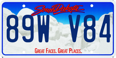 SD license plate 89WV84