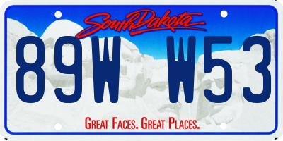 SD license plate 89WW53