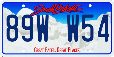 SD license plate 89WW54