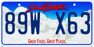 SD license plate 89WX63
