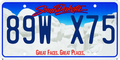 SD license plate 89WX75