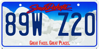 SD license plate 89WZ20