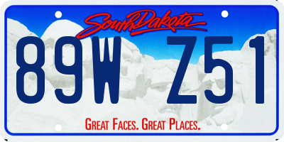 SD license plate 89WZ51