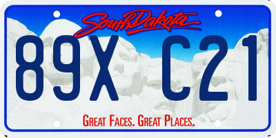 SD license plate 89XC21