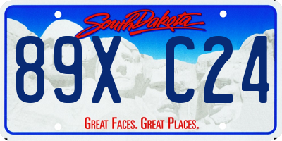 SD license plate 89XC24