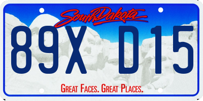 SD license plate 89XD15