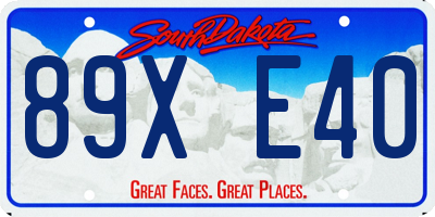 SD license plate 89XE40