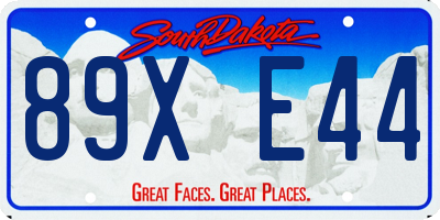 SD license plate 89XE44