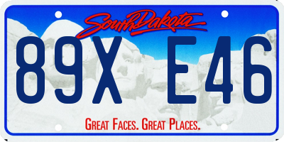 SD license plate 89XE46