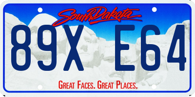 SD license plate 89XE64