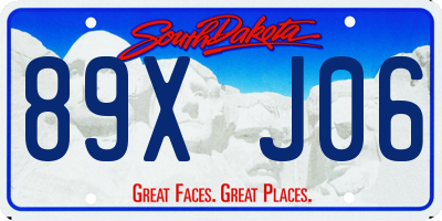 SD license plate 89XJ06