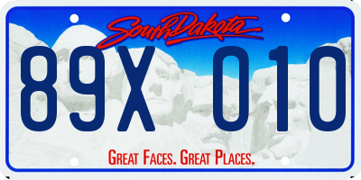 SD license plate 89XO10