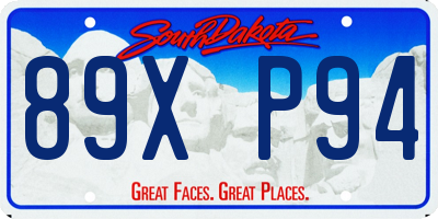 SD license plate 89XP94
