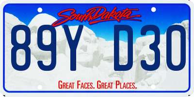 SD license plate 89YD30