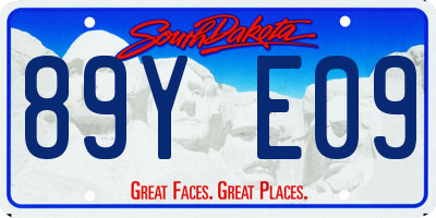 SD license plate 89YE09