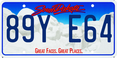 SD license plate 89YE64
