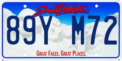 SD license plate 89YM72