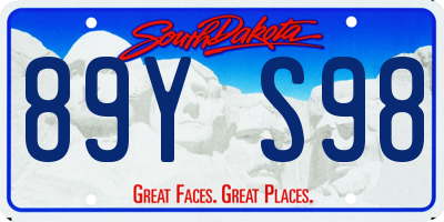 SD license plate 89YS98