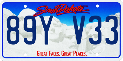 SD license plate 89YV33