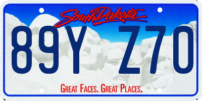 SD license plate 89YZ70