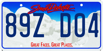 SD license plate 89ZD04