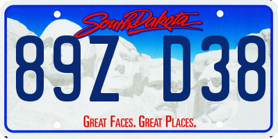 SD license plate 89ZD38