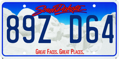 SD license plate 89ZD64